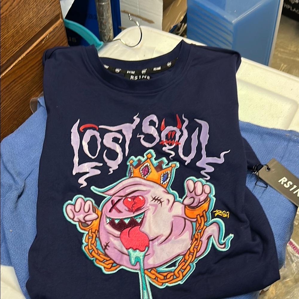 Ladies Lost Souls Graphic Tee - Navy Blue